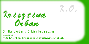 krisztina orban business card