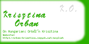 krisztina orban business card